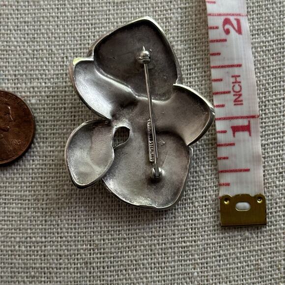 Angela Cummings 925 Sterling Orchid Brooch Pin - Picture 8 of 9